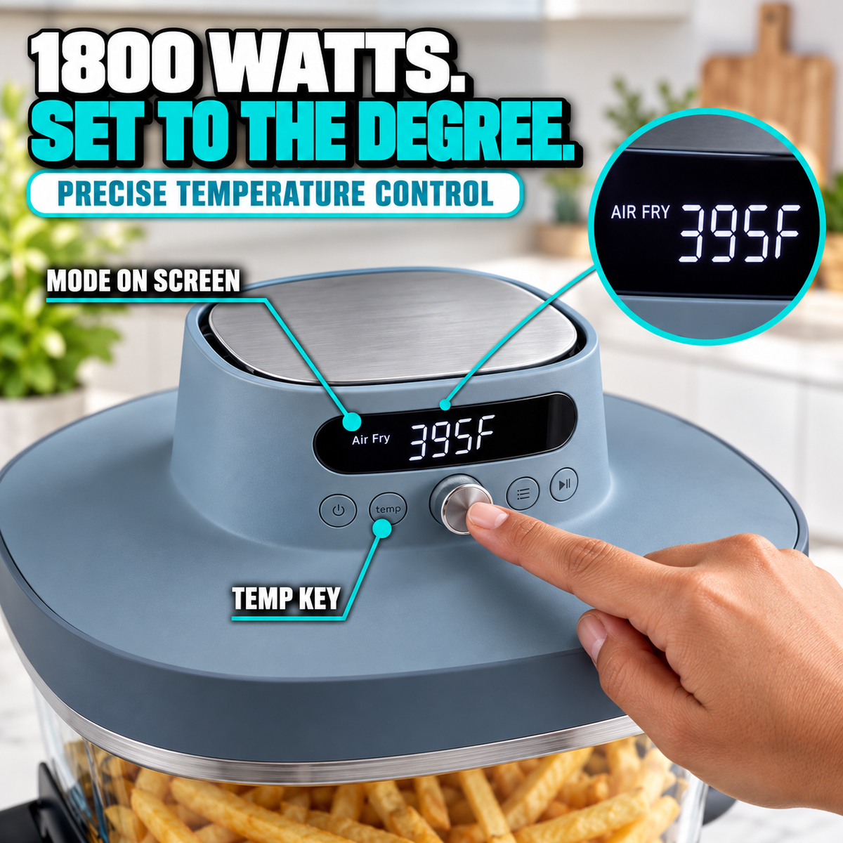 Livora Crispi Pro 6-in-1 Glass Air Fryer
