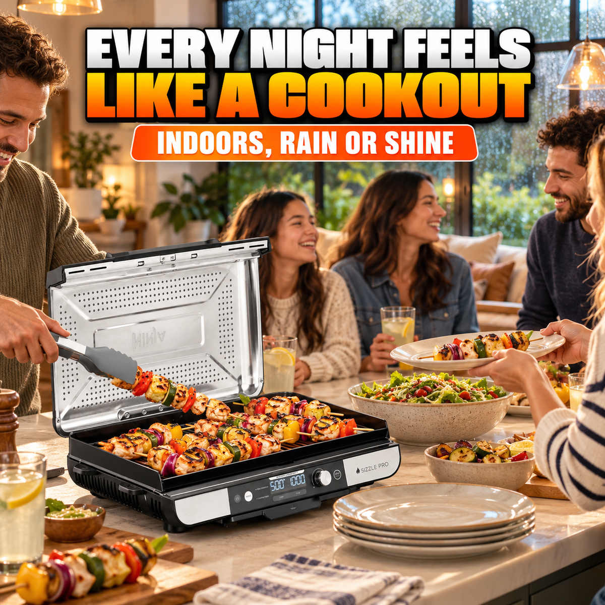 Sizzle Pro 2-in-1 Indoor Griddle