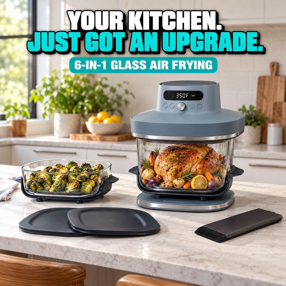 Livora Crispi Pro 6-in-1 Glass Air Fryer
