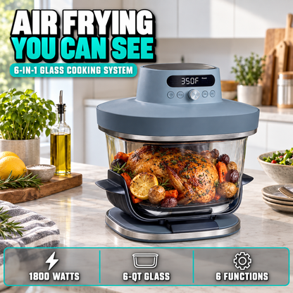 Livora Crispi Pro 6-in-1 Glass Air Fryer
