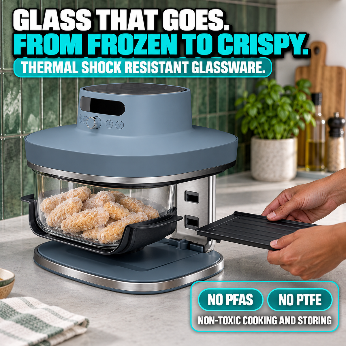 Livora Crispi Pro 6-in-1 Glass Air Fryer