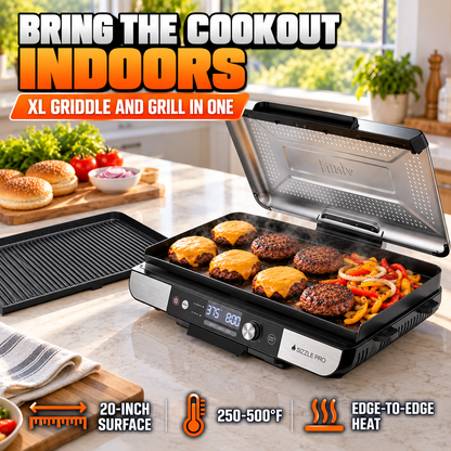 Sizzle Pro 2-in-1 Indoor Griddle